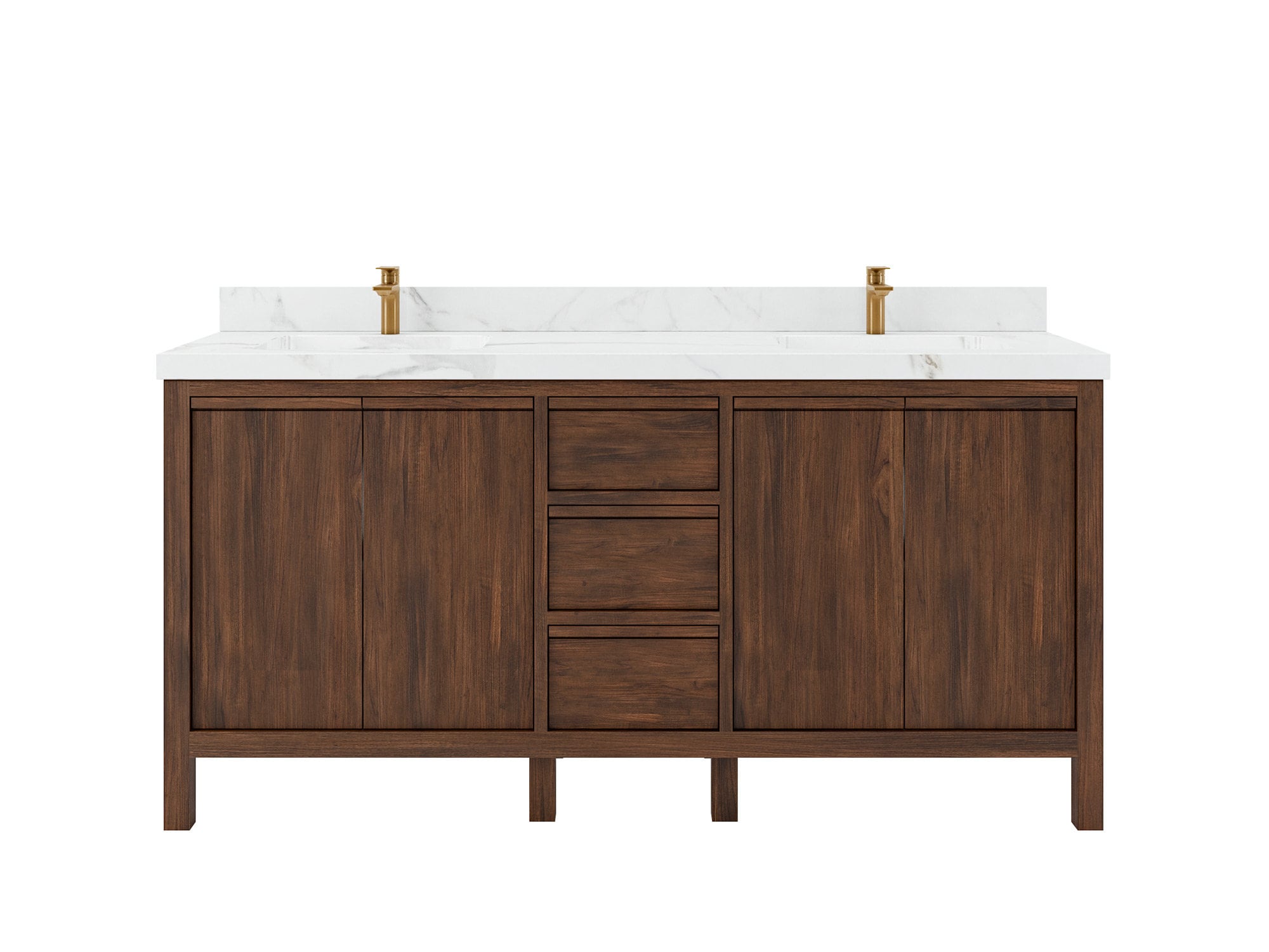 Elizabeth 72 In. W X 22 In. D Double Sink Fluted Design Bathroom
