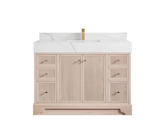 White Oak Bathroom Vanity Single Sink - Etsy
