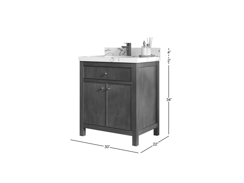 Chicago Teak Wood 30 In. W X 22 In. D Single Sink Bathroom Vanity in ...