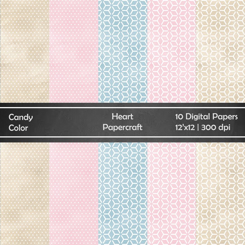 Candy Color Digital Paper 300dpi, Digital Paper, Candy, Chevron, Polka ...