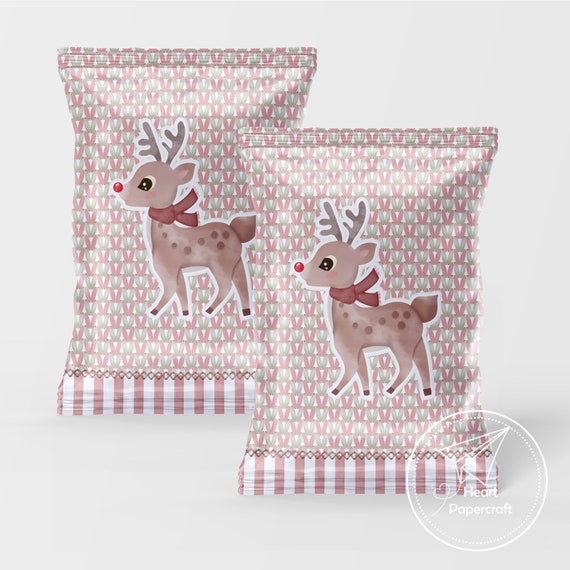 Christmas Chip Bag Printable, Christmas Gift, Paper Bag, Printable
