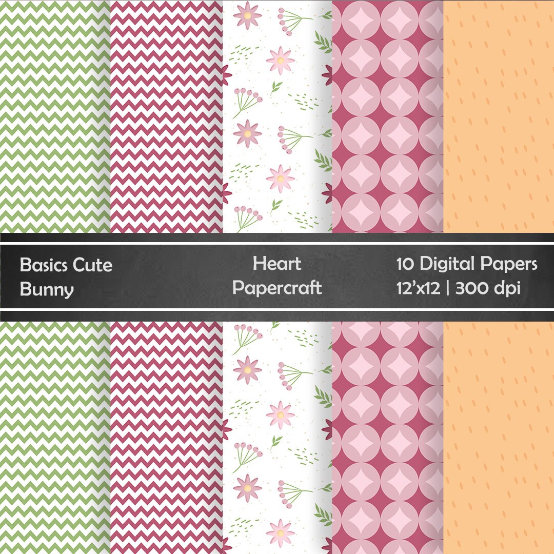 Easter Cute Little Bunny Digital Paper Pack Printable Easter Background ...