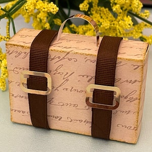 Caja de maleta - Archivos de corte 3D Tema de viaje - Caja de dulces svg silueta cricut tijeras Plantilla de caja en PDF