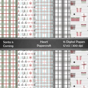 Santa is coming in July Digital Paper 300dpi, Scrapbook paper, Christmas party, Instant Download, Christmas in July, Christmas digital