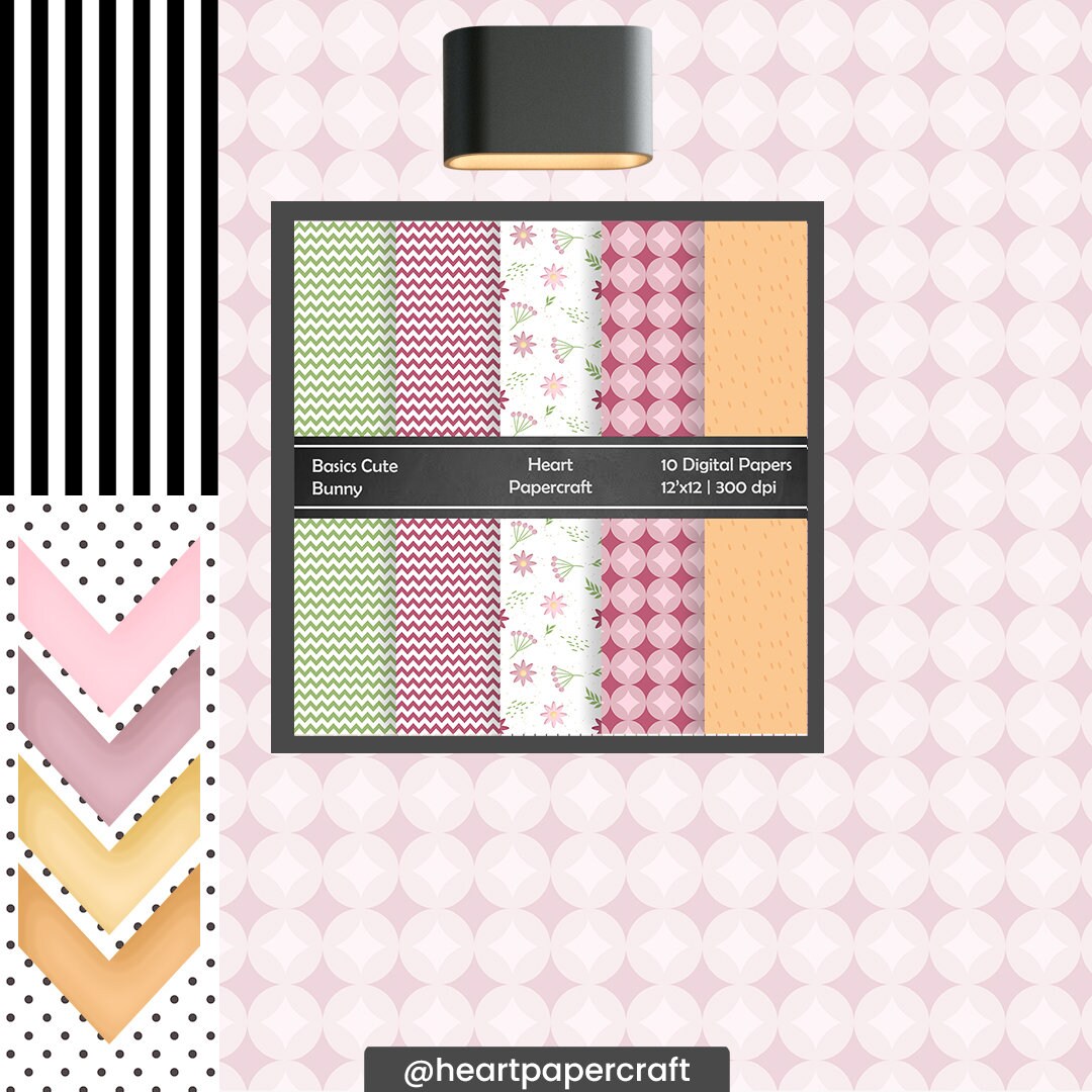 Easter Cute Little Bunny Digital Paper Pack Printable Easter Background ...