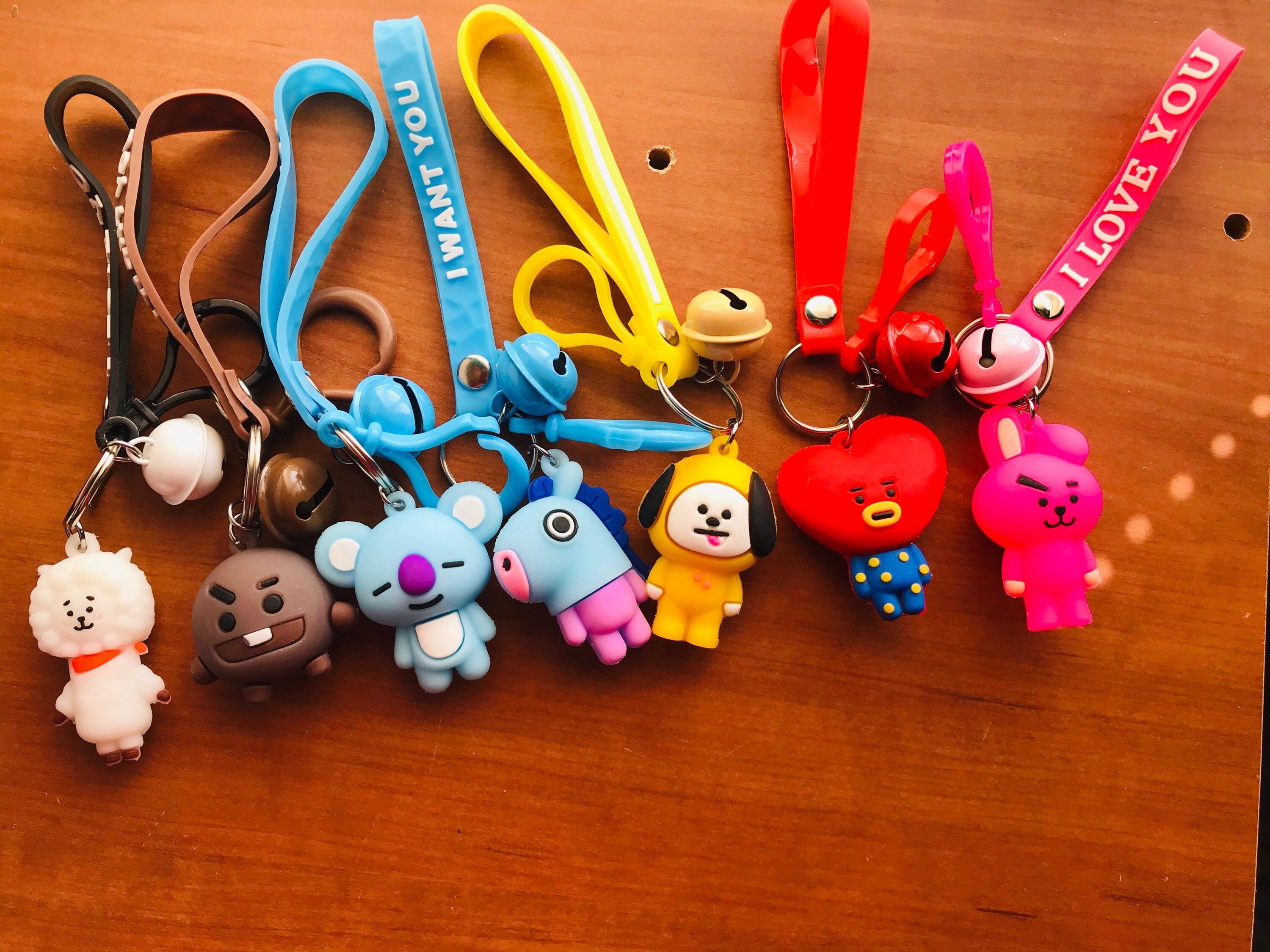Unofficial bt21 keychains w/ bell charm Etsy