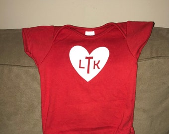 Valentine's Day Heart Monogram Onesie/Child T-Shirt