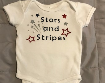 Stars and Stripes Fourth of July onesie/child t-shirt