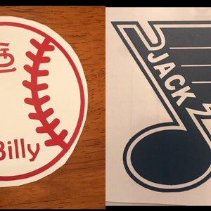 St Louis Cardinals or Blues Personalized Decal