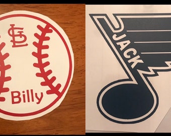 St Louis Cardinals or Blues Personalized Decal