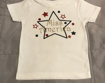 Miss America Fourth of July onesie/child t-shirt