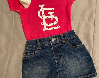 St Louis Cardinals Logo Pink Onesie/Child T-Shirt
