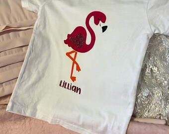 Flamingo T-shirt w/ name
