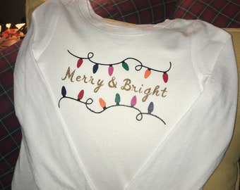 Merry and Bright Christmas Lights Shirt