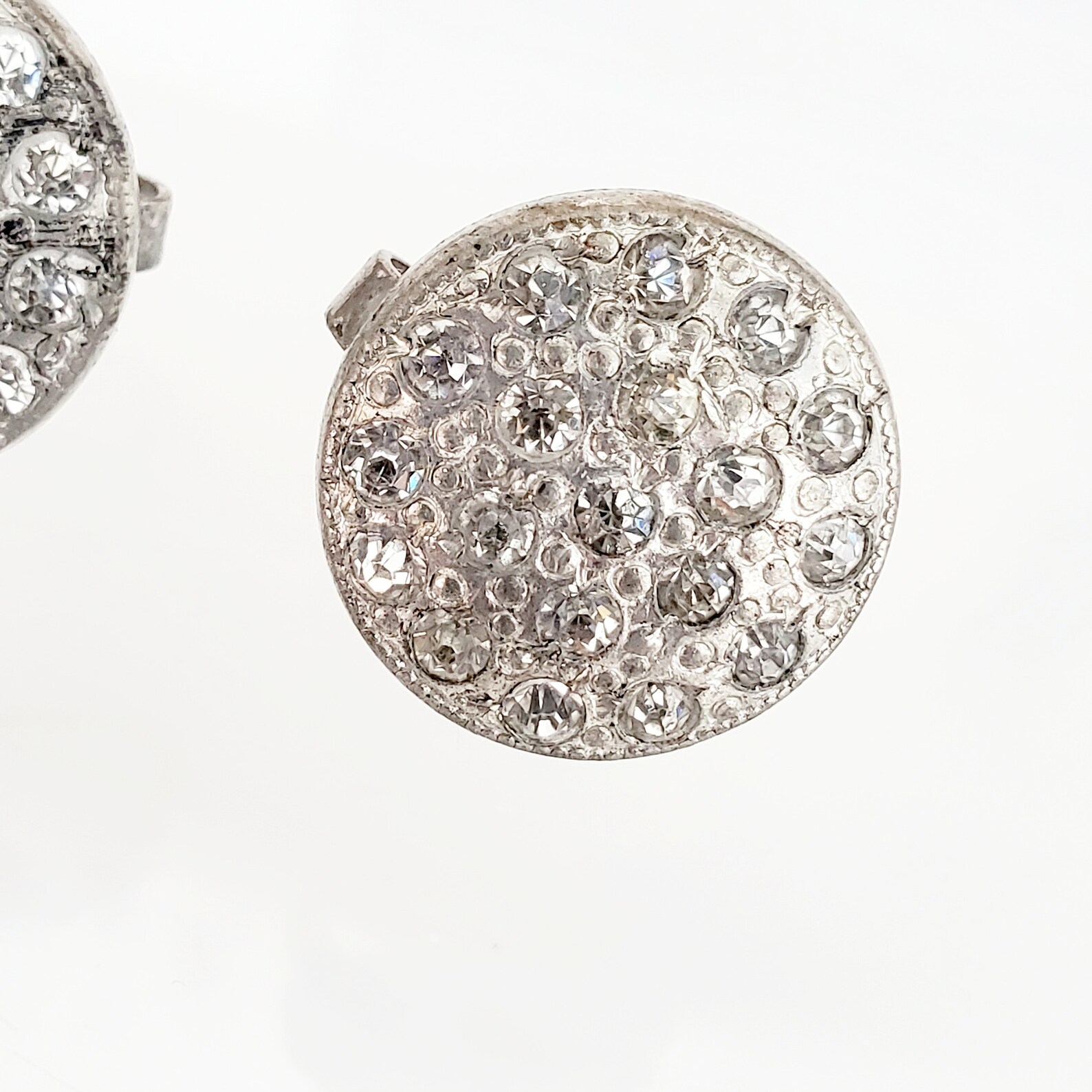 VINTAGE BUTTON Art Deco Rhinestone Button Covers Sparkling Etsy