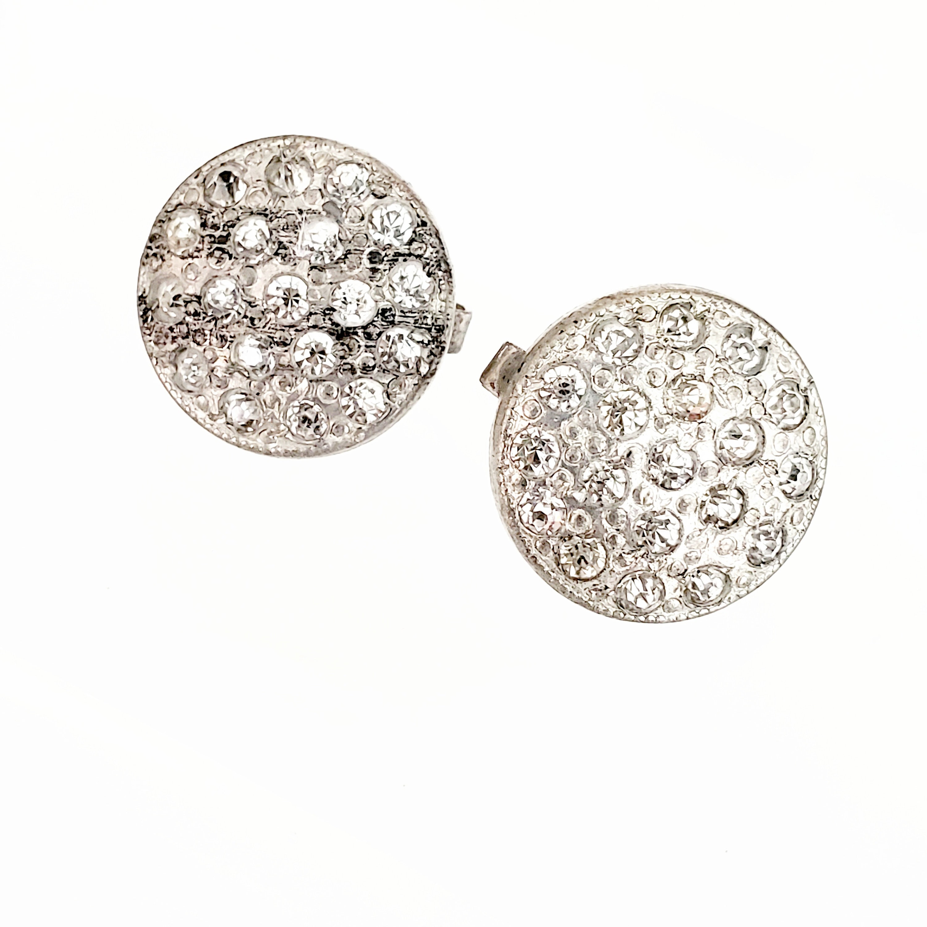 VINTAGE BUTTON Art Deco Rhinestone Button Covers Sparkling Etsy