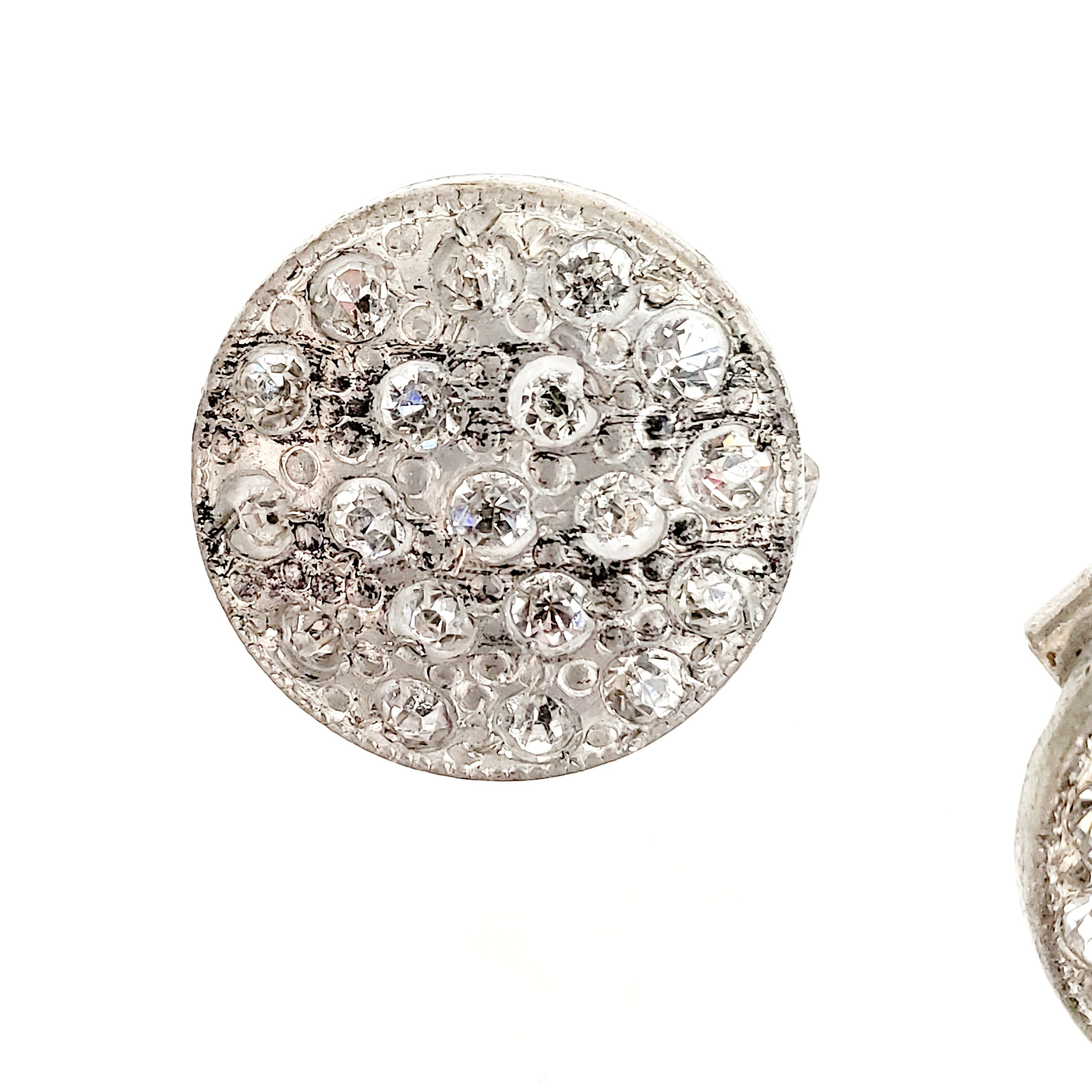 VINTAGE BUTTON Art Deco Rhinestone Button Covers Sparkling Etsy