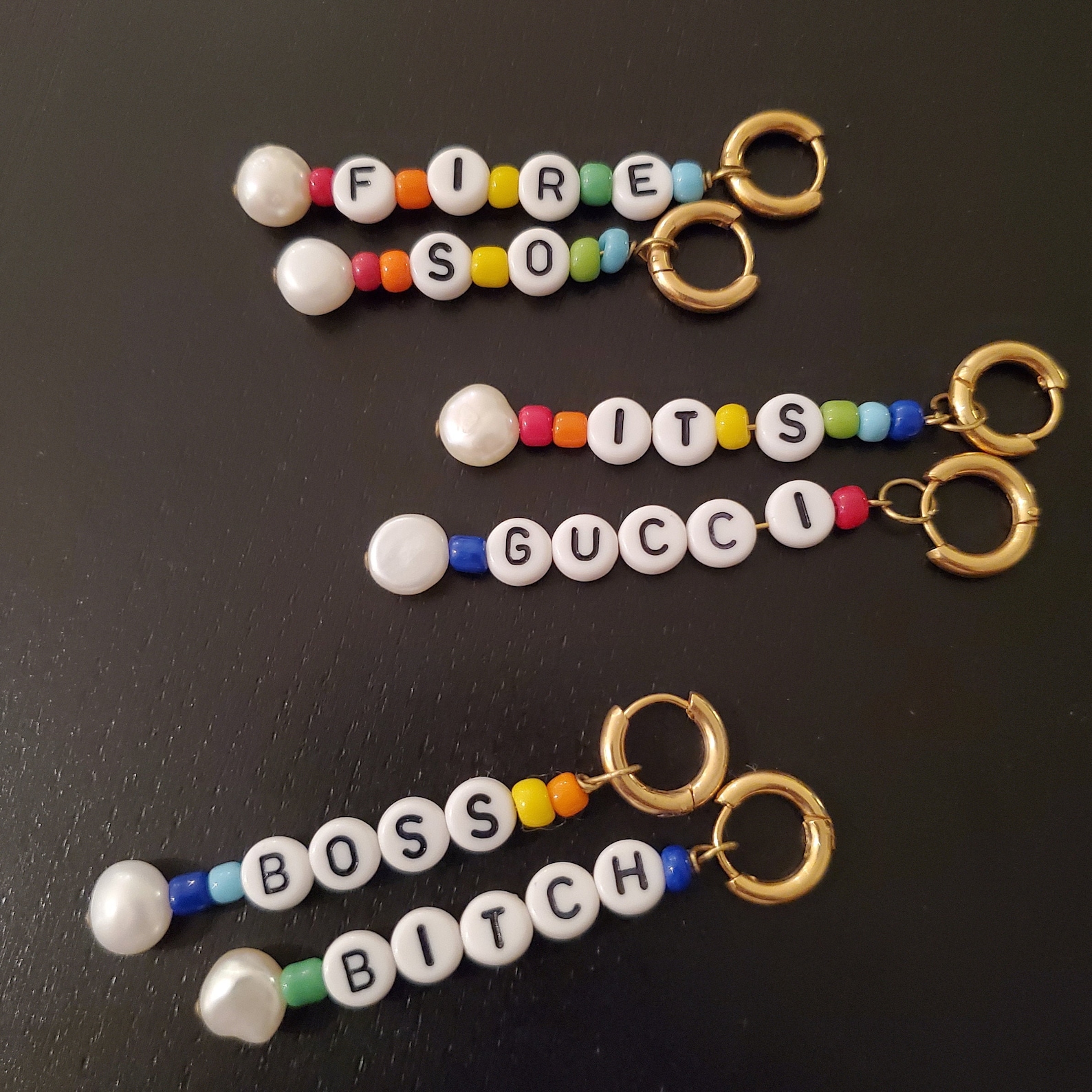 Custom Personalized Handmade Letter Bead Freshwater Pearl Etsy