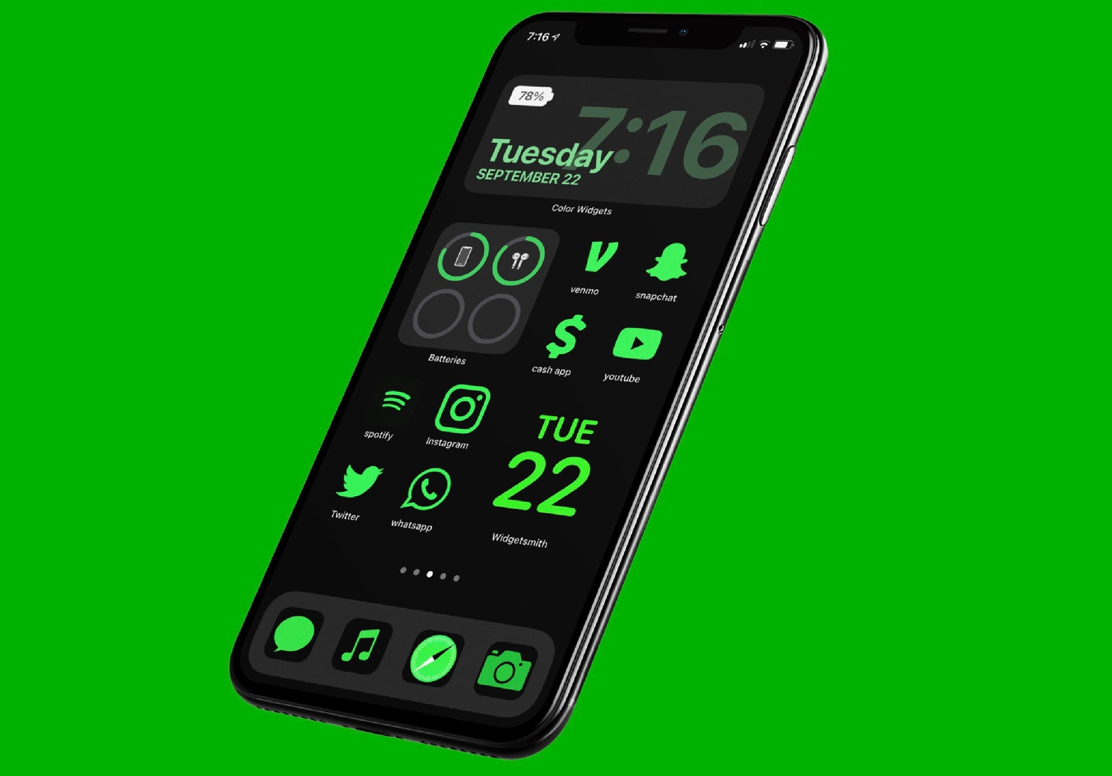 Neon Green App Icons Set of 24 Ios14 Etsy