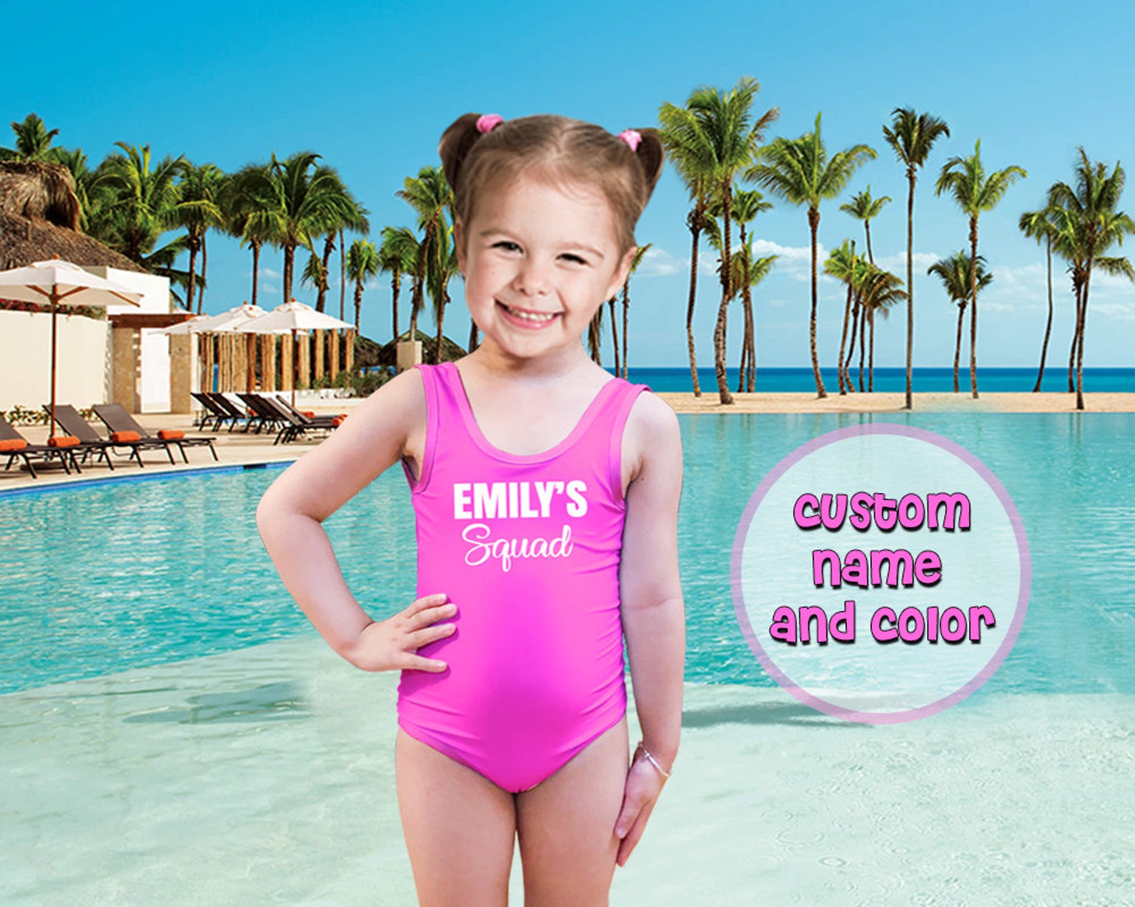 Customized Kids Swimsuits Personalized Swimsuit for Girls Etsy