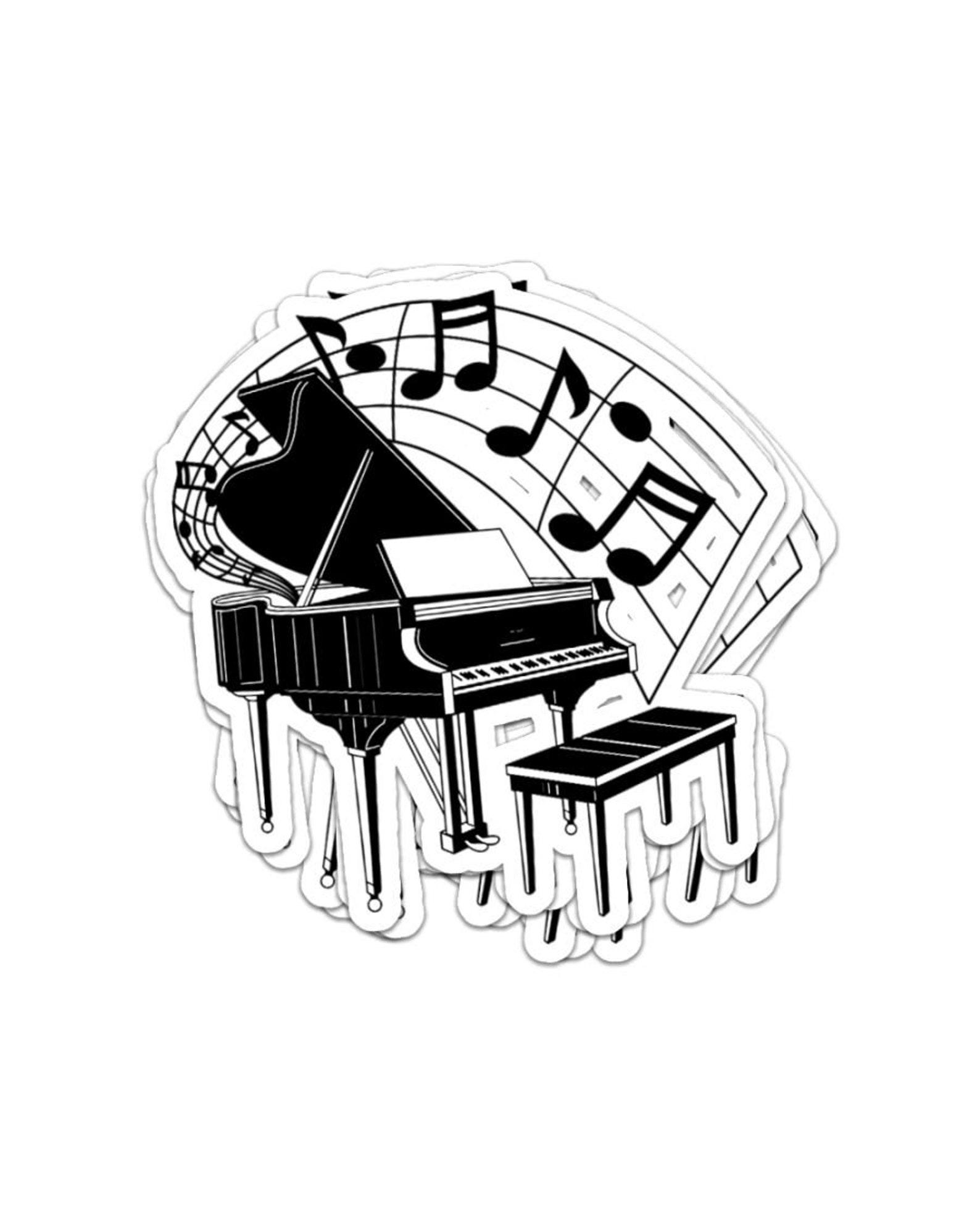 Piano Music Note Sticker art Pegatinas de parachoques Etsy
