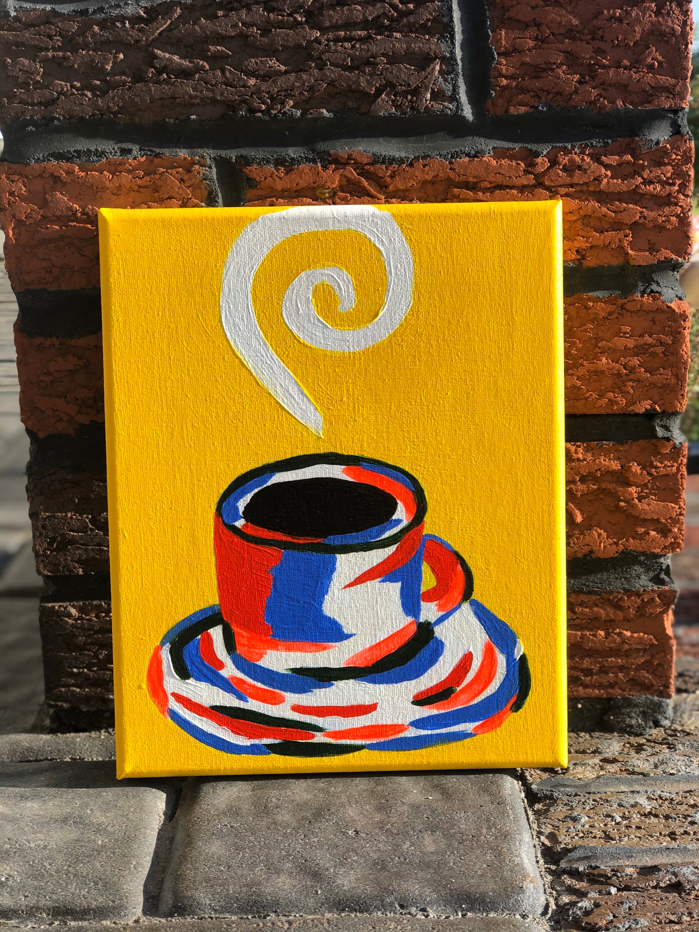 Cup of Coffee Painting Acrylic Painting 8 x 10 Etsy