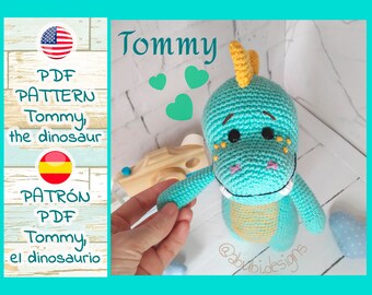 Dinosaur PDF Pattern Patrón Dinosaurio Amigurumi Patrón - Etsy Dinosaur PDF Pattern Patrón Dinosaurio Amigurumi Patrón - Etsy