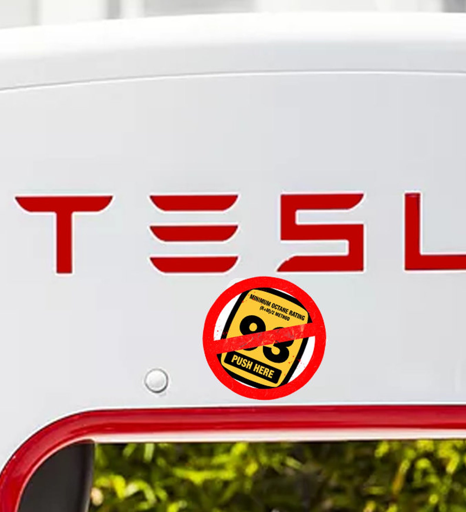 No Gas Tesla EV Sticker Etsy