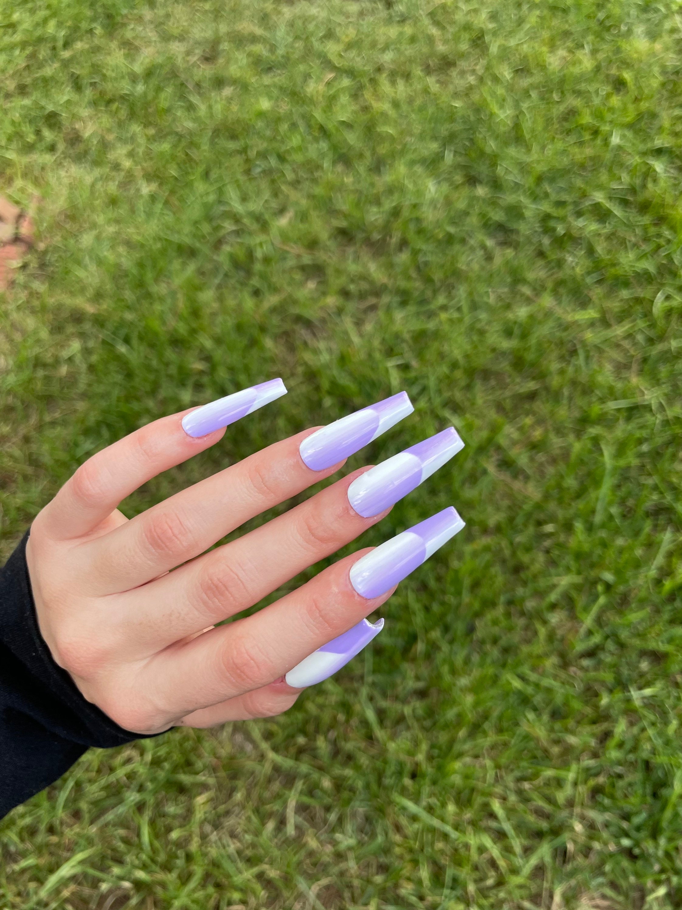 Purple Ombre Nails - Etsy