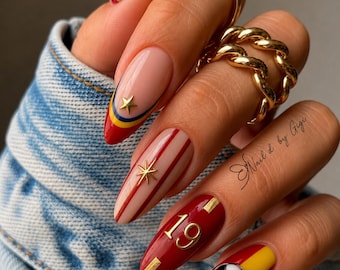 Spain FiFa World Cup Nails | soccer team Press On Nails | Handmade