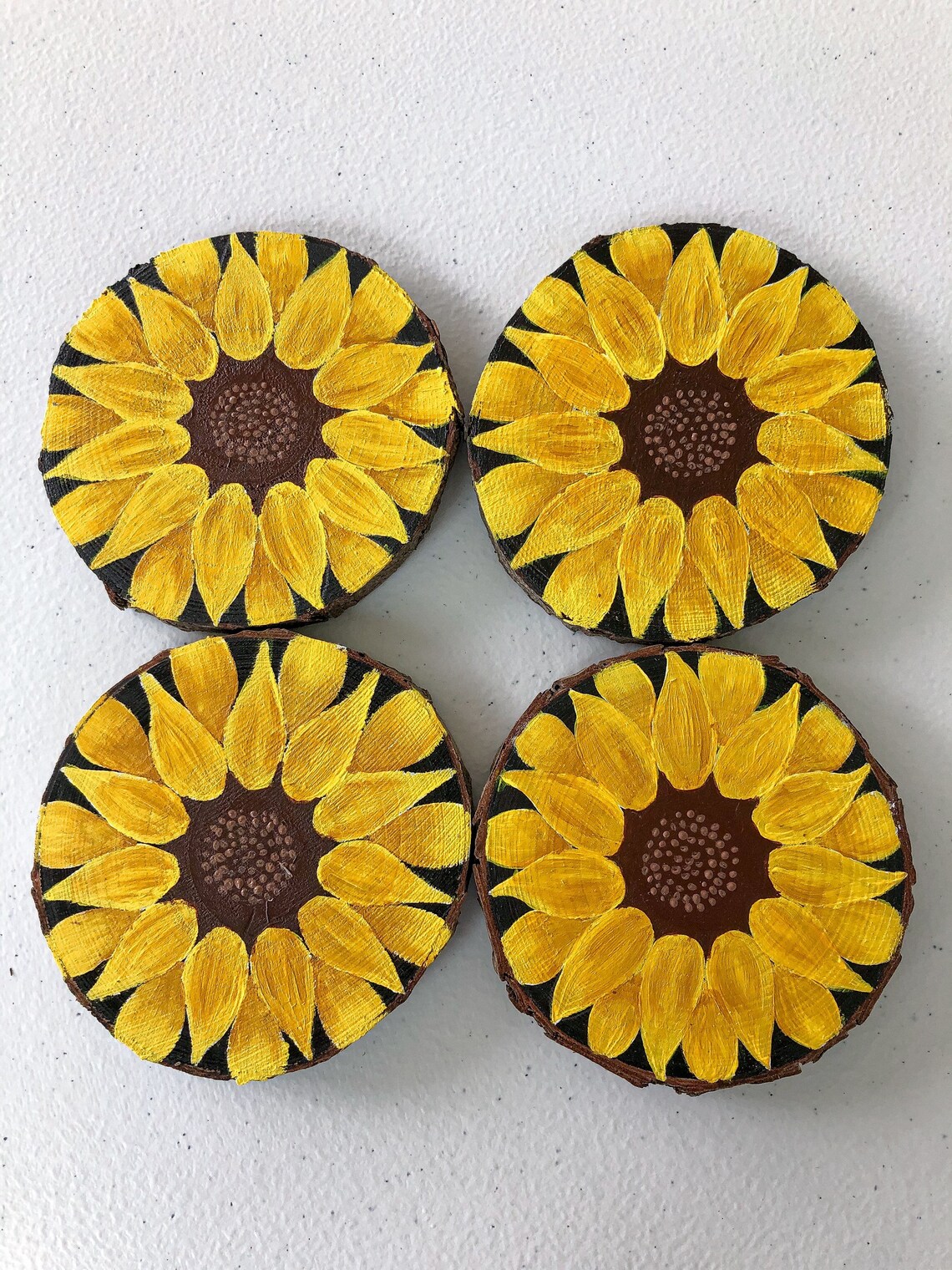 Sunflower Coasters 4 coasters included Etsy