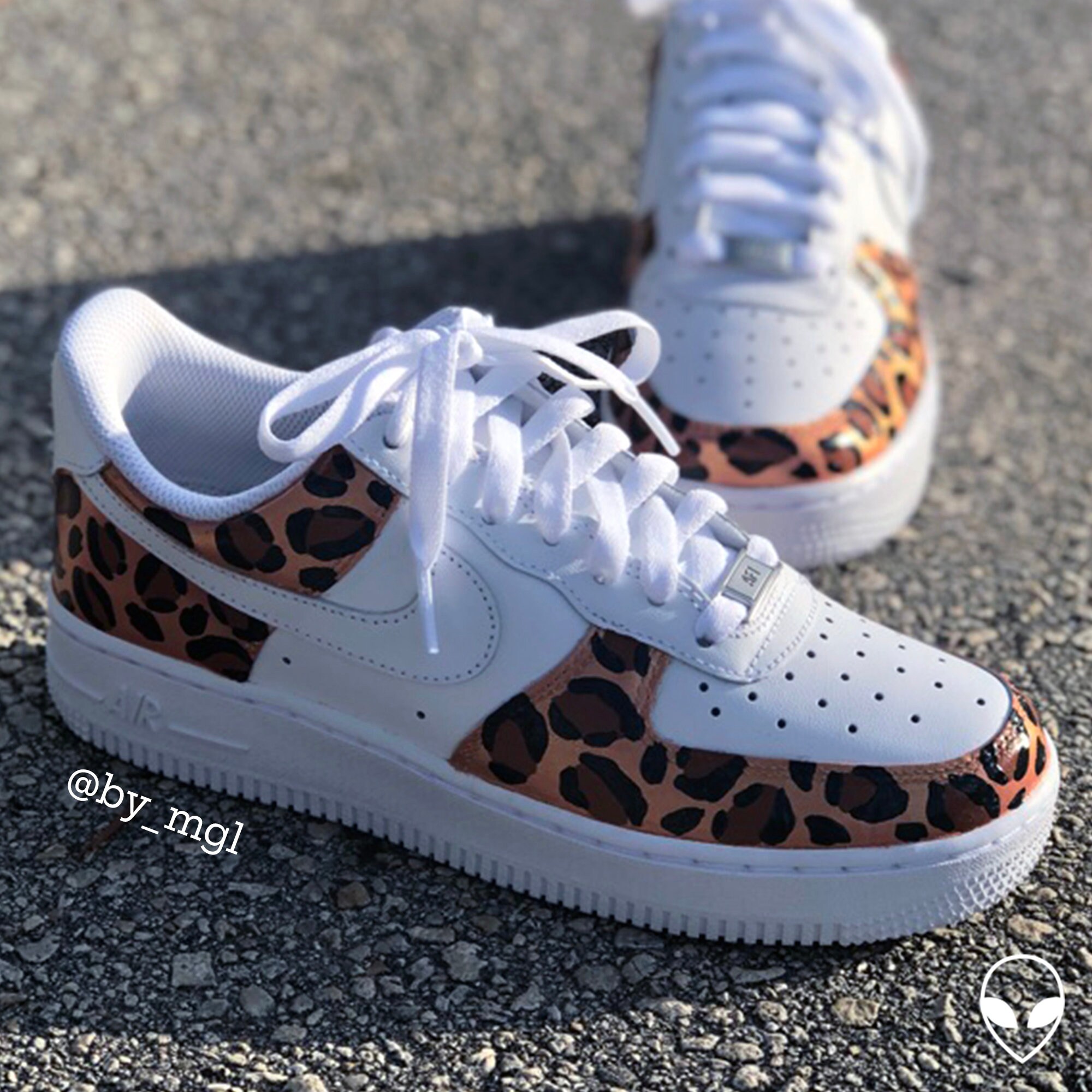 Hand-painted Rose Gold Leopard Print Custom Nike Air Force 1 | Etsy