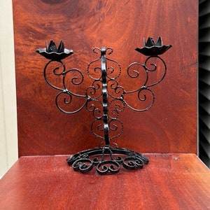 Vintage Wrought Iron Scrollwork Two-Candlestick Holder, FREE SHIPPING!!