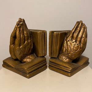 Vintage Praying Hands Bookends, FREE SHIPPING!!
