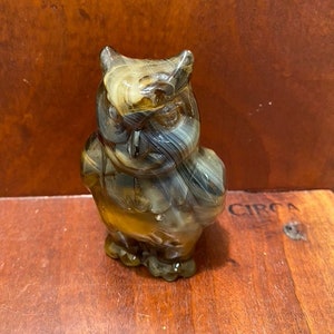 Vintage Slag Glass Owl Imperial Glass Company, Carmel Brown, FREE SHIPPING!!