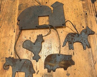 Vintage Rustic Windchime, Barnyard Animals, FREE SHIPPING!!