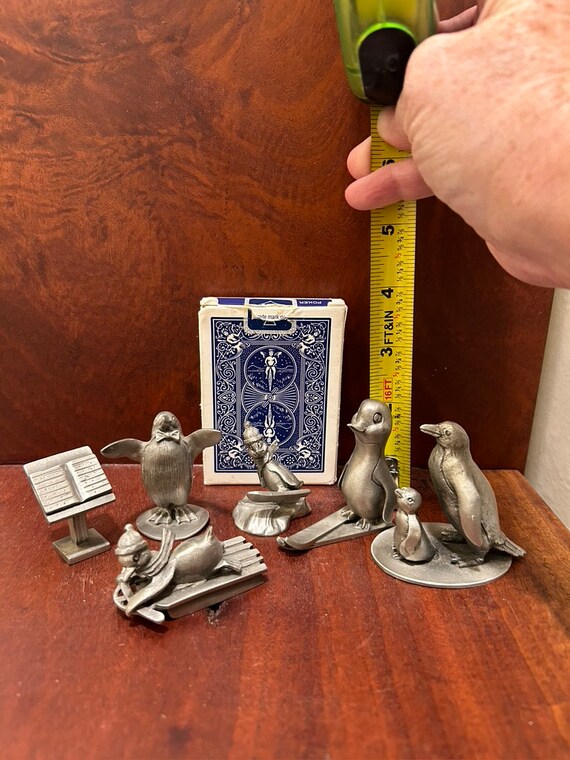 Hudson Fine Pewter Penguin Figurines, Lot of Five, FREE SHIPPING