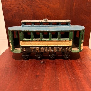 Vintage Cast Iron Trolley Train Car #14, FREE SHIPPING!!