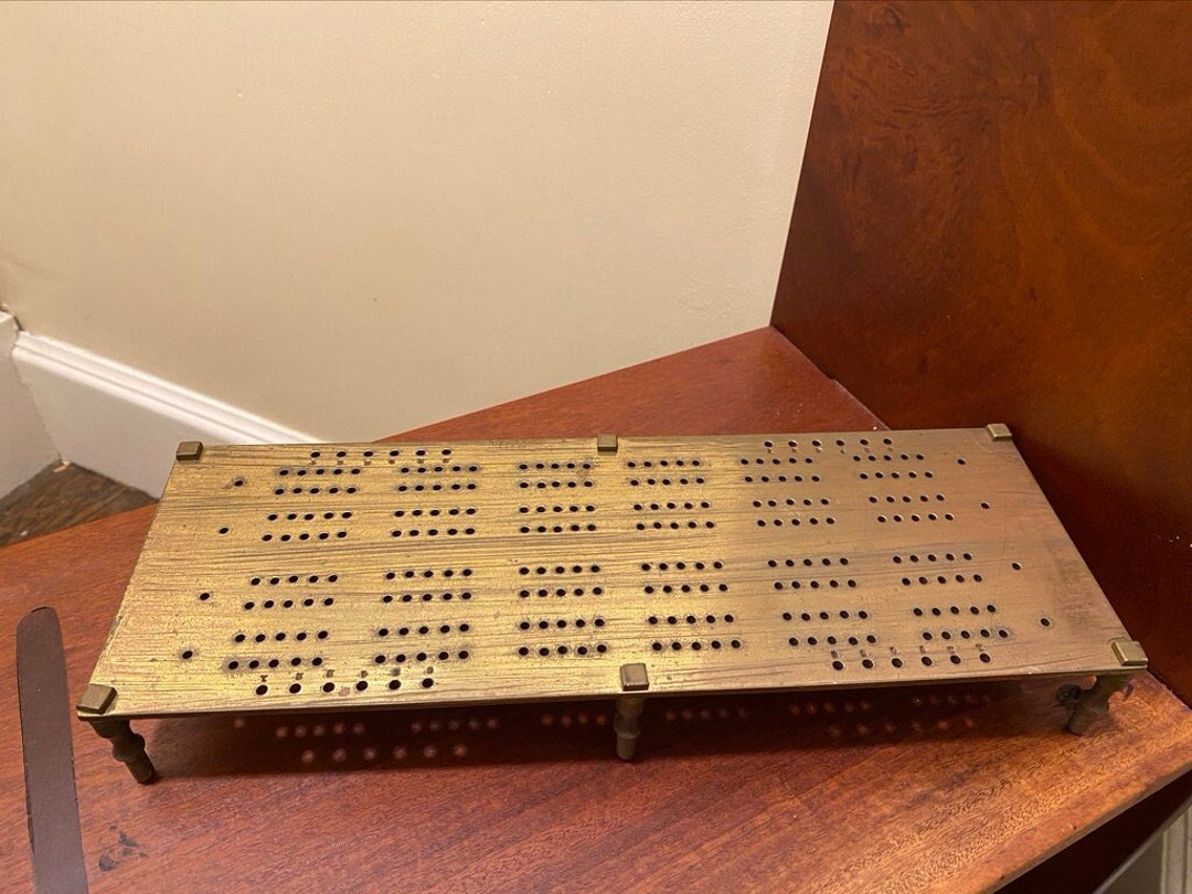 Antique Brass Cribbage Board Footed, FREE SHIPPING!! - Etsy