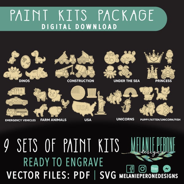 Paquete de kit de pintura SVG Descarga digital