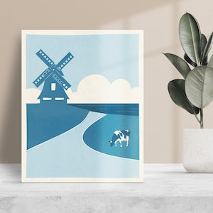 Dutch Windmill | Art Print | Digital Download | Wall Art | Dutch Landscapes