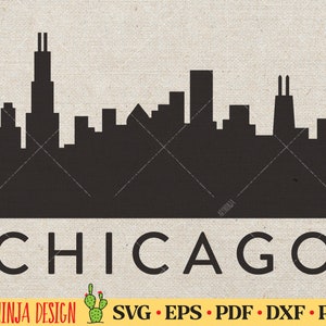 Arquivo de corte SVG do horizonte de Chicago