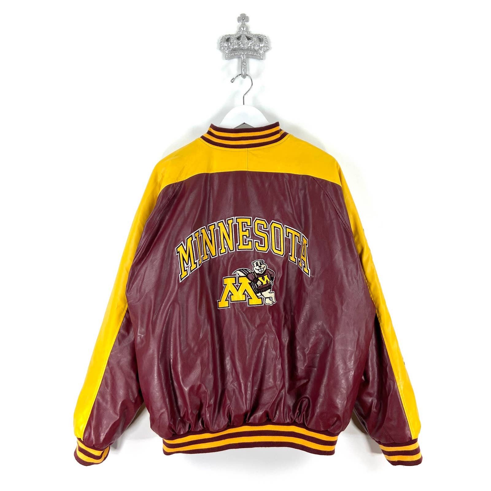 NCAA Minnesota Golden Gophers Leather Bomber Jacket - LIMITED EDITION