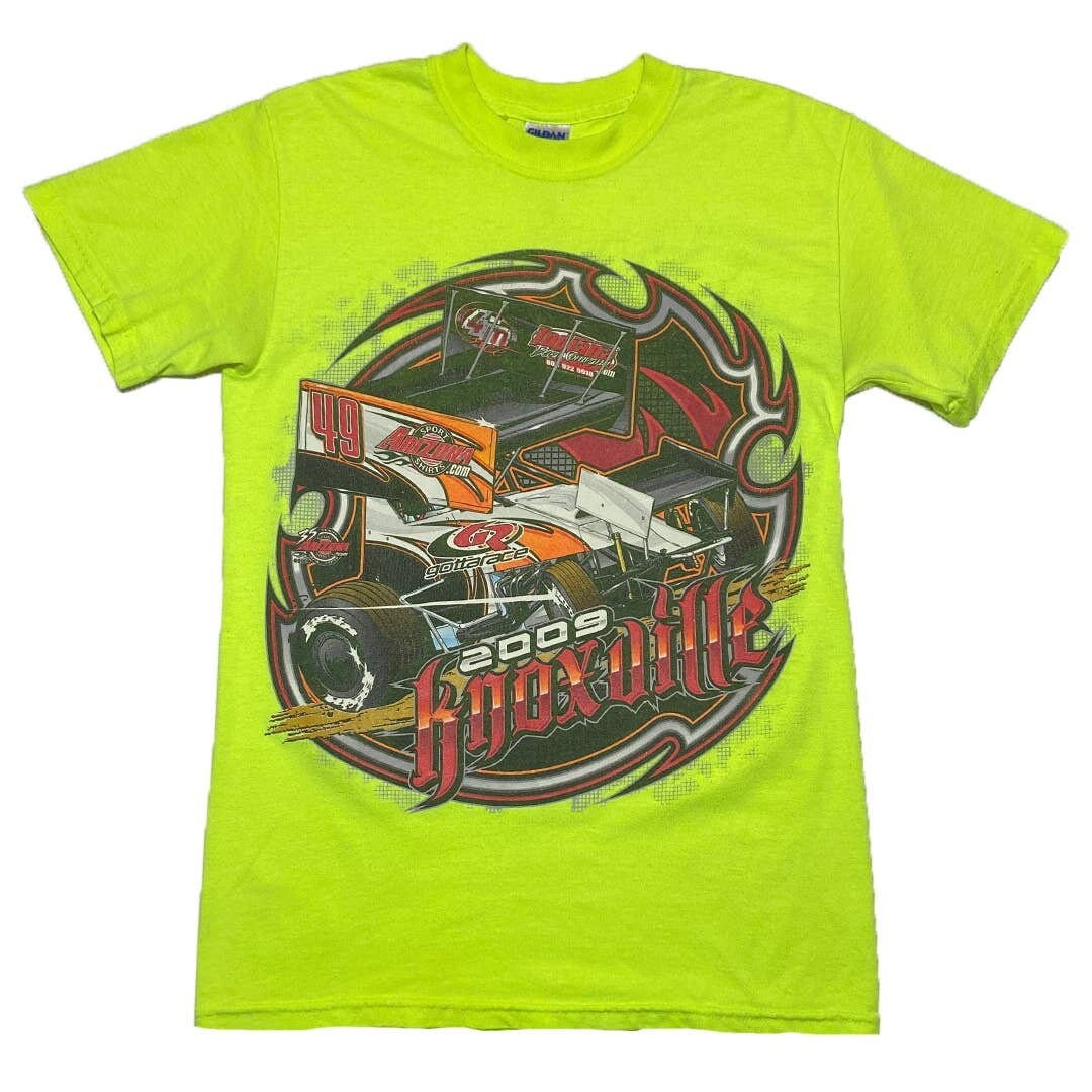 VINTAGE RACING TShirt Nascar Vtg M Neon Green Spellout Etsy