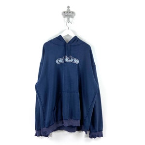90S VINTAGE ADIDAS Hoodie | Blue Navy Retro 90&#39;s Nike Kanye Yeezy Vtg Spellout Rare 80s | Free Shipping