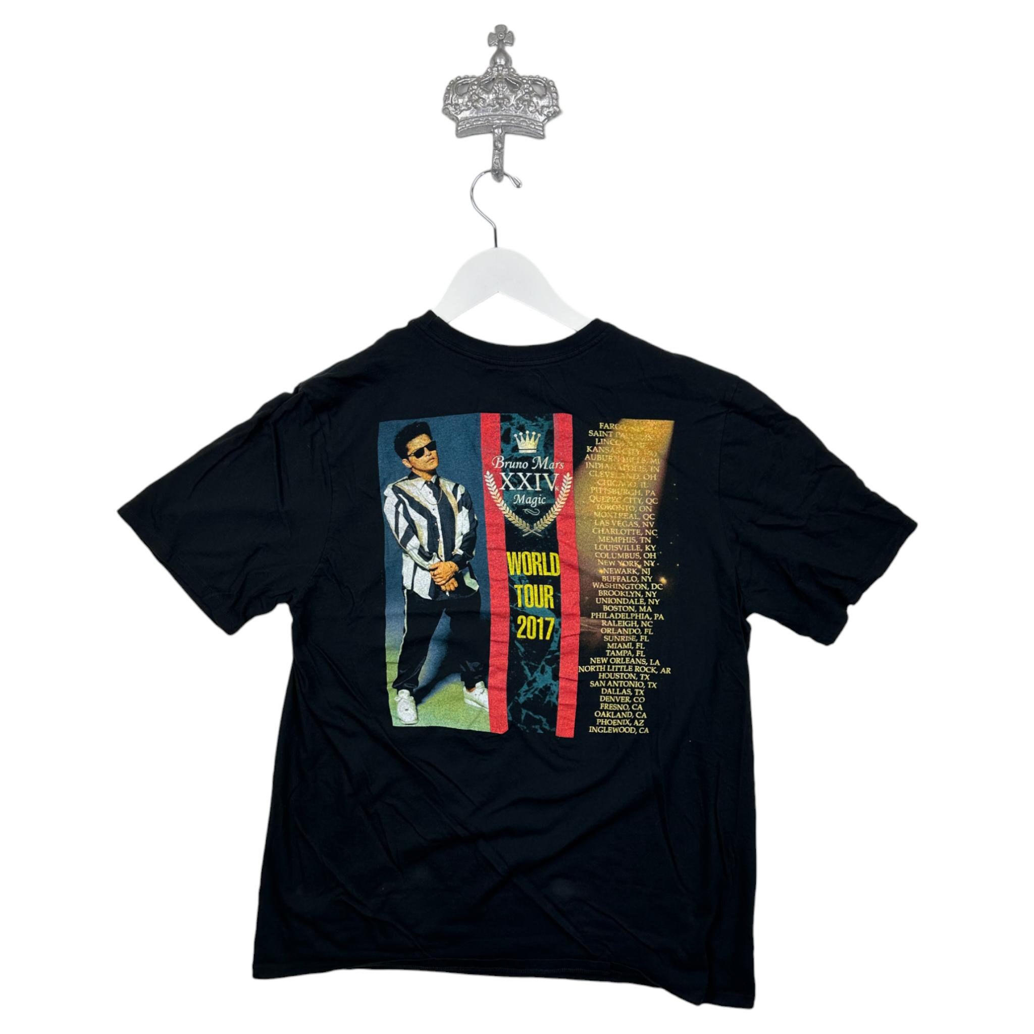 ブルーノマーズ 24Kmagic world tour2018 ツアーTシャツ Bruno Mars 24K Magic World Tour Black T-Shirt Size Men Small