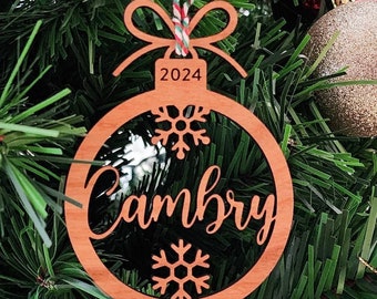 Personalized Christmas ornament, Monogram ornament, Christmas tree decors, Personalized ornament, Christmas gift, Laser cut ornament