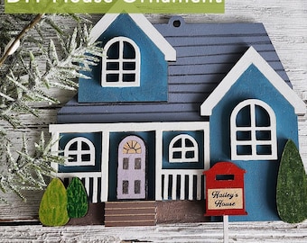 Christmas House Ornaments | Christmas Tree Decor | House DIY Ornaments | Christmas Ornament Craft Kit | Holiday Craft for Kids & Family