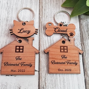 Custom Home Keychain, Home Sweet Home, Home Key Chain, Closing Gift, Housewarming gift, Home gift, House Keychain