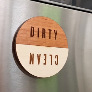 Dishwasher Magnet, Clean Dirty Dishwasher Magnet, Dishwasher Label, Wood Magnet, Housewarming Gift